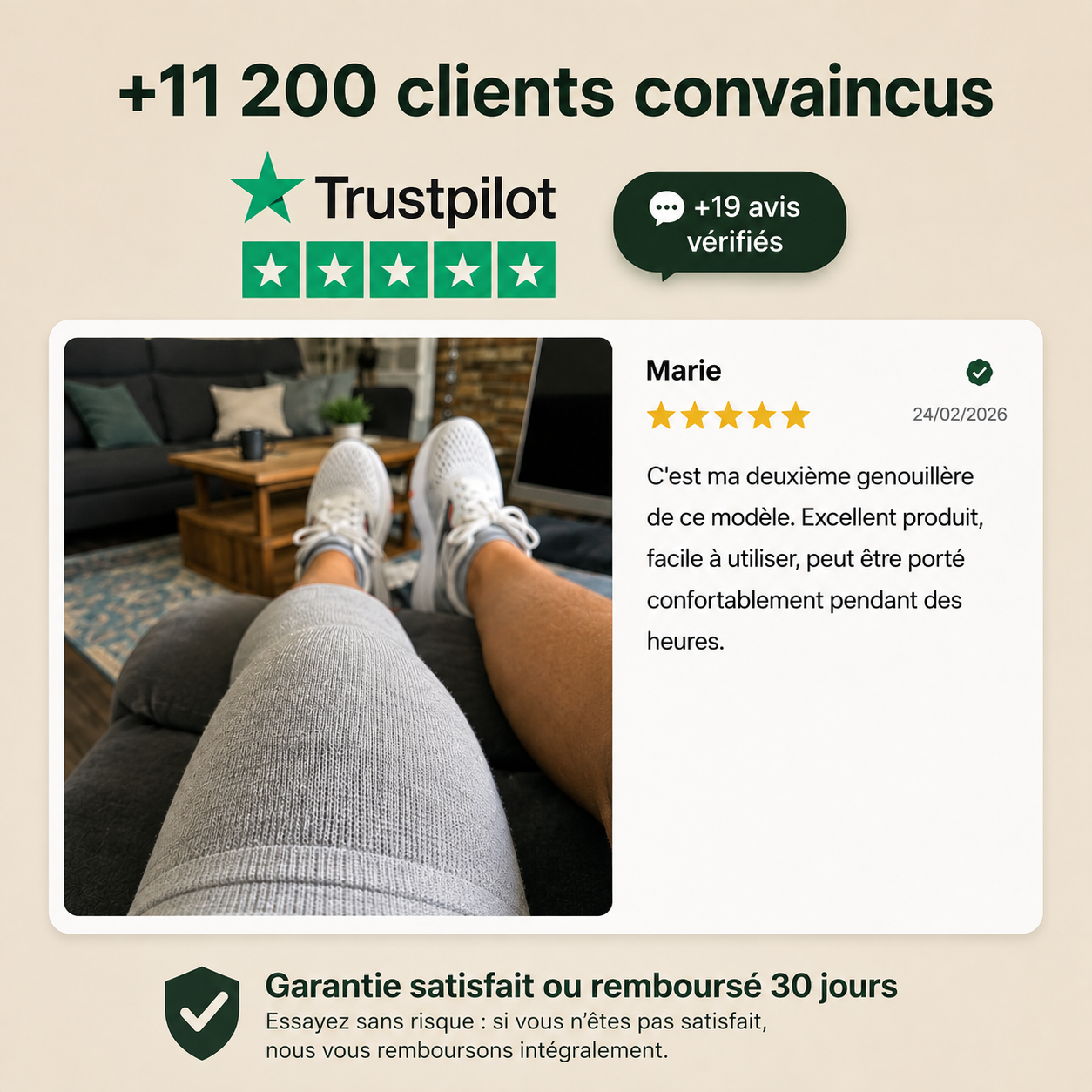 BAMOVE® – Genouillère en Bambou Antidouleur | Maintien & Confort Quotidien