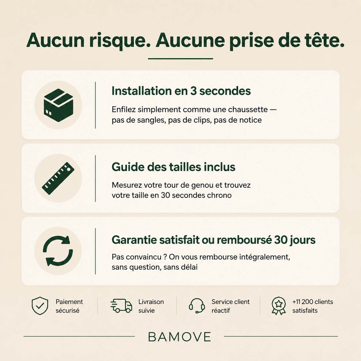 BAMOVE® – Genouillère en Bambou Antidouleur | Maintien & Confort Quotidien