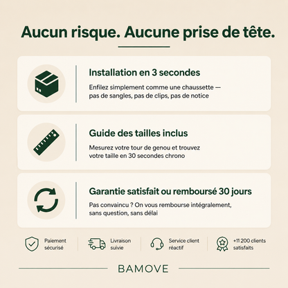 BAMOVE® – Genouillère en Bambou Antidouleur | Maintien & Confort Quotidien